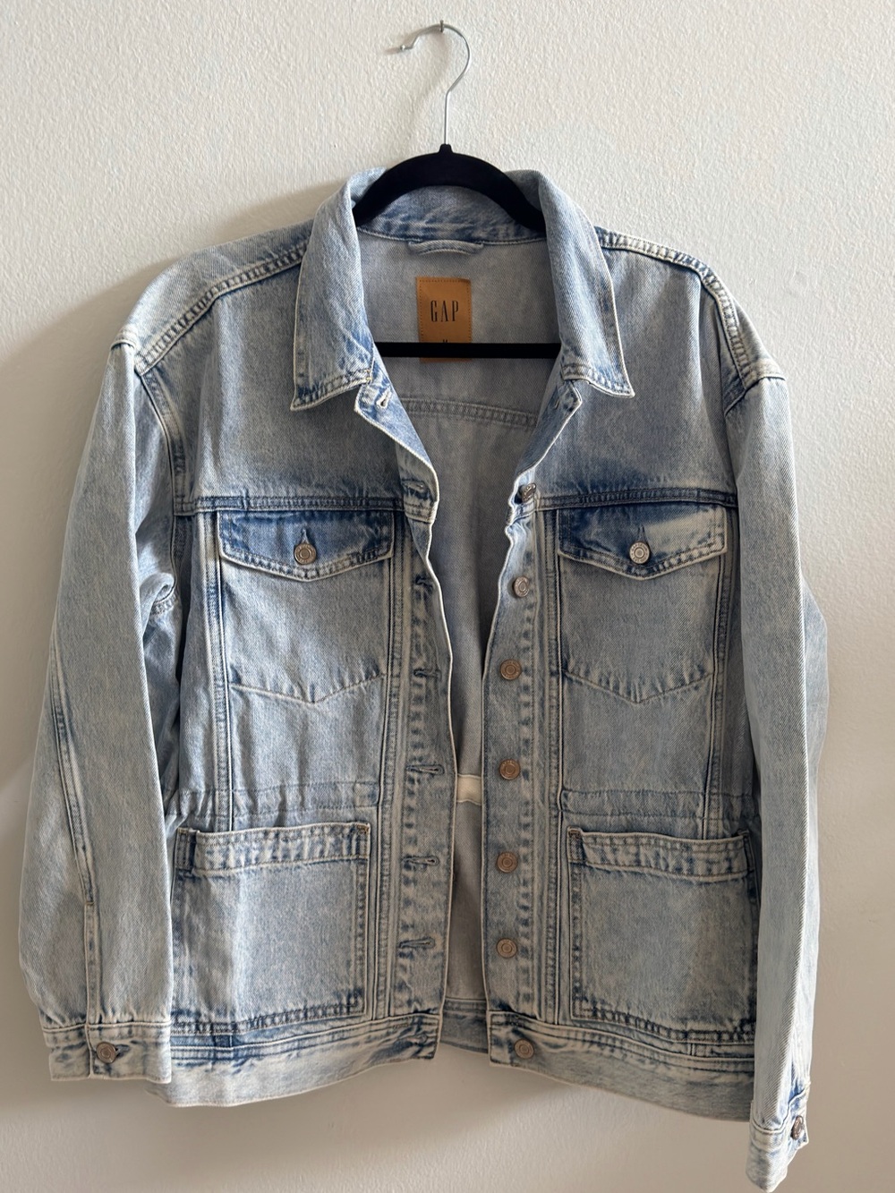 NWOT | GAP Oversized Light Wash Denim Utility Jacket Size M